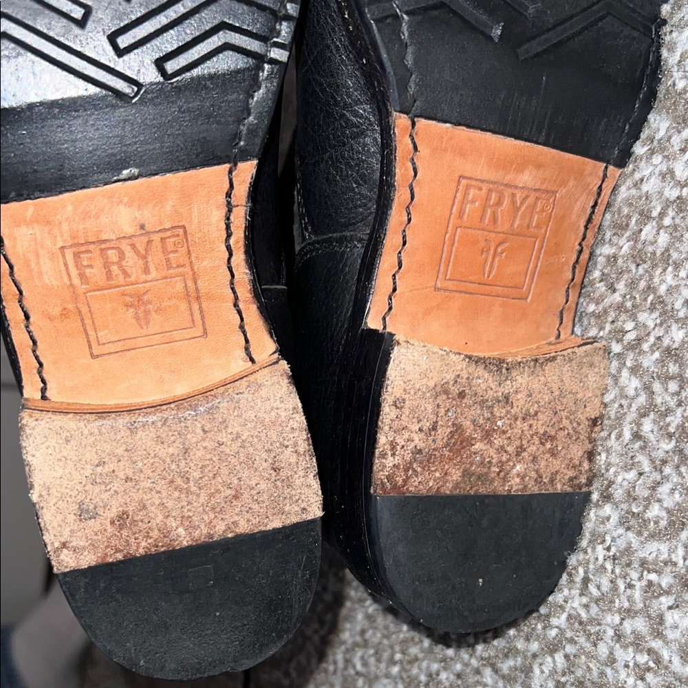 Frye Black Leather Ankle Booties with Buckles - Picture 8 of 16